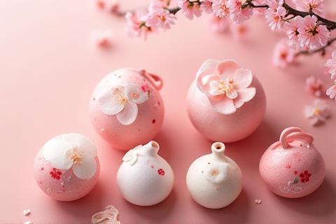 美しく並ぶ桜モチーフのお土産品